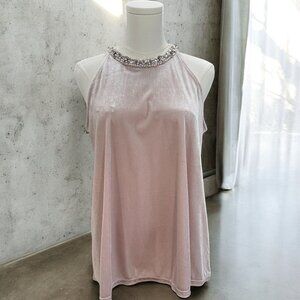 Jennifer Lopez Pink Velvet Embellished Halter M Glam Holiday‎ Occasion Coquette